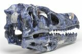 Carved Sodalite Dinosaur Skull - Roar! #218506-6